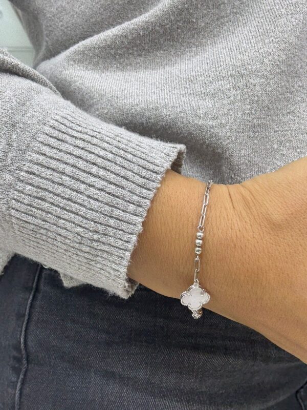 PULSERA de plata rodianda italy modelo TREBOL - Image 3