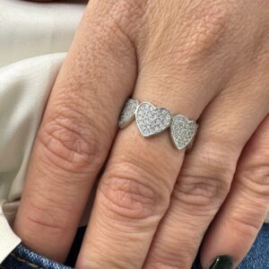 ANILLO de plata rodianda modelo SIN FIN DE CORAZONES