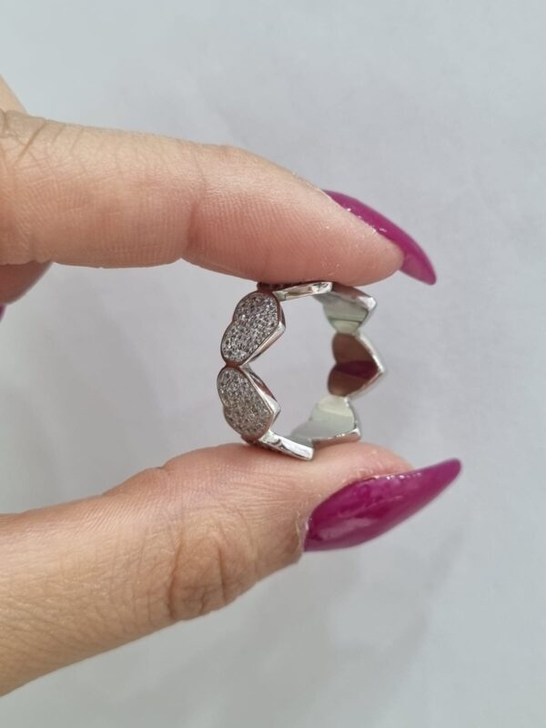 ANILLO de plata rodinada modelo SIN FIN DE CORAZONES n19 - Image 4