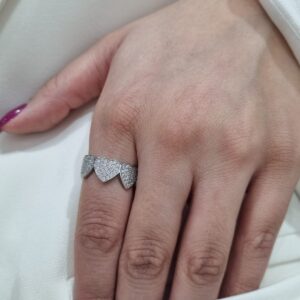 ANILLO de plata rodinada modelo SIN FIN DE CORAZONES n16