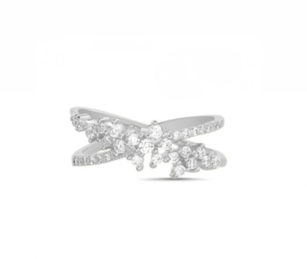 ANILLO de plata rodinada con piedras n18 - Image 2