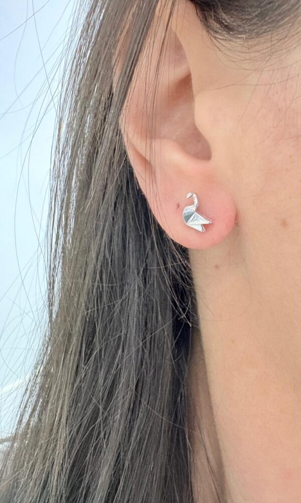 AROS de plata rodinada modelo GRULLA - Image 2