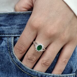 ANILLO de acero blanco modelo "EMERALD"