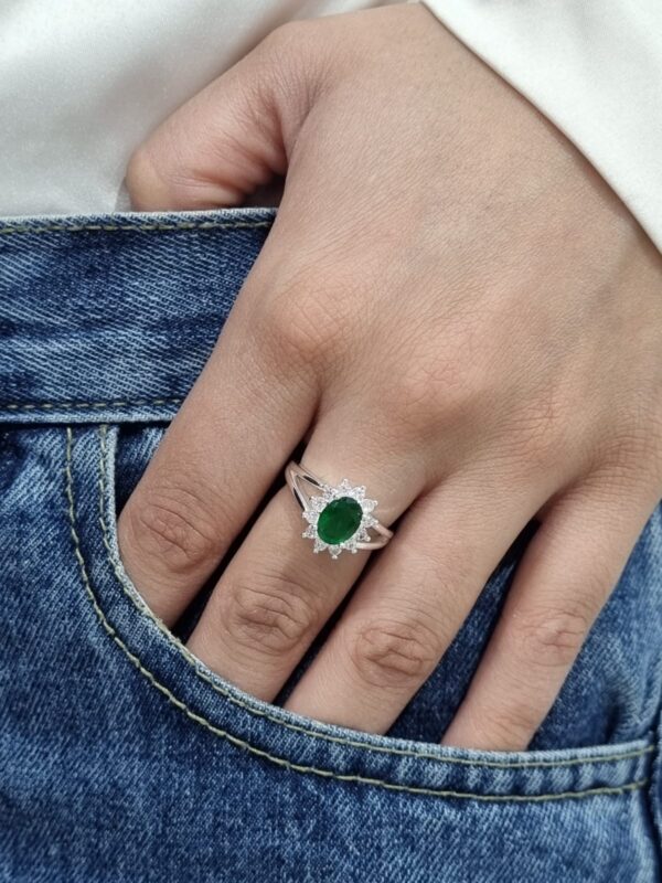 ANILLO de acero blanco modelo "EMERALD"