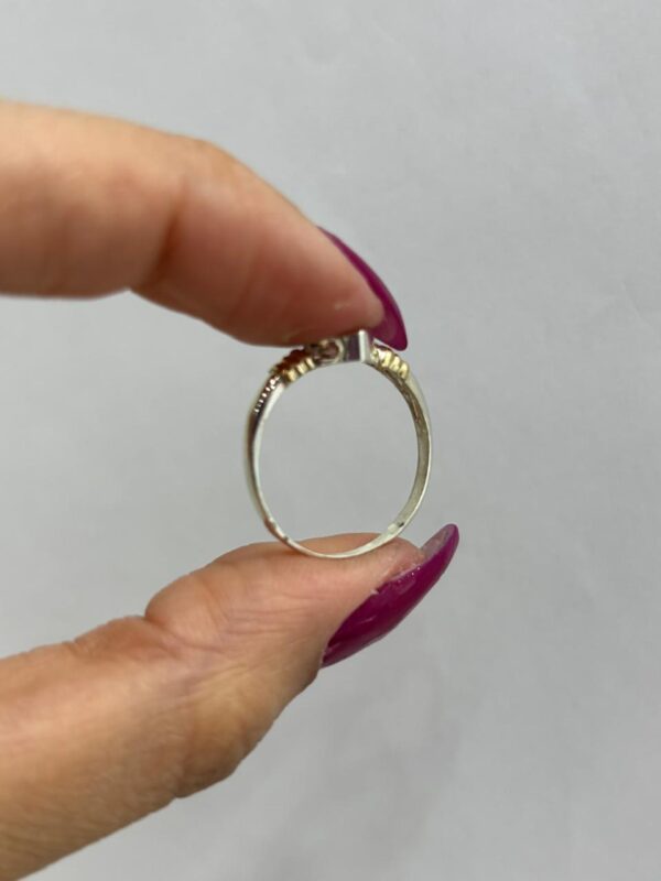ANILLO de plata con oro centro corazon n18 - Image 2