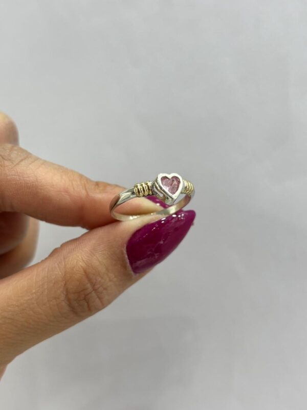 ANILLO de plata con oro centro corazon n18 - Image 4