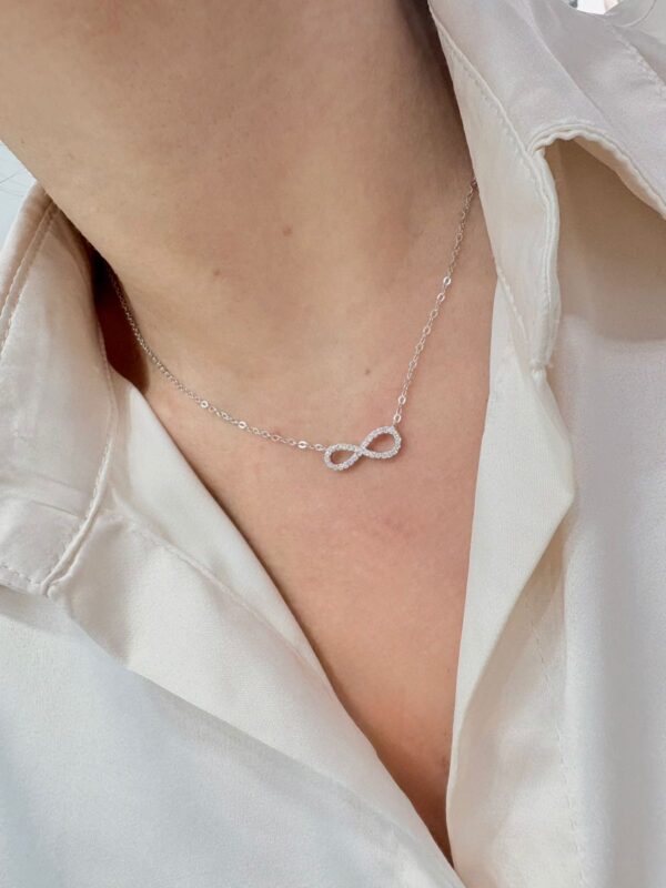 CONJUNTO de plata rodinada modelo INFINITO con piedras