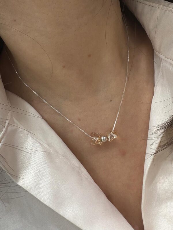 CONJUNTO de plata y dijes MARIPOSAS de cristal europeo