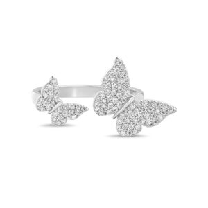 ANILLO de plata rodinada modelo mariposas n18
