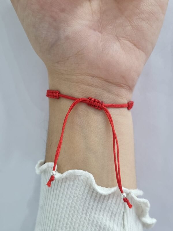 PULSERA ajustable de hilo ROJO con CUBO de cristal europeo - Image 3