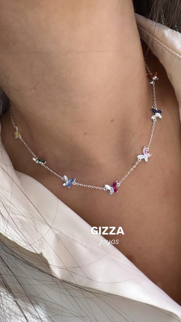 GARGANTILLA de plata rodinada modelol "MARIPOSAS"