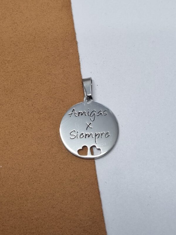 DIJE de acero modelo "AMIGAS POR SIEMPRE"