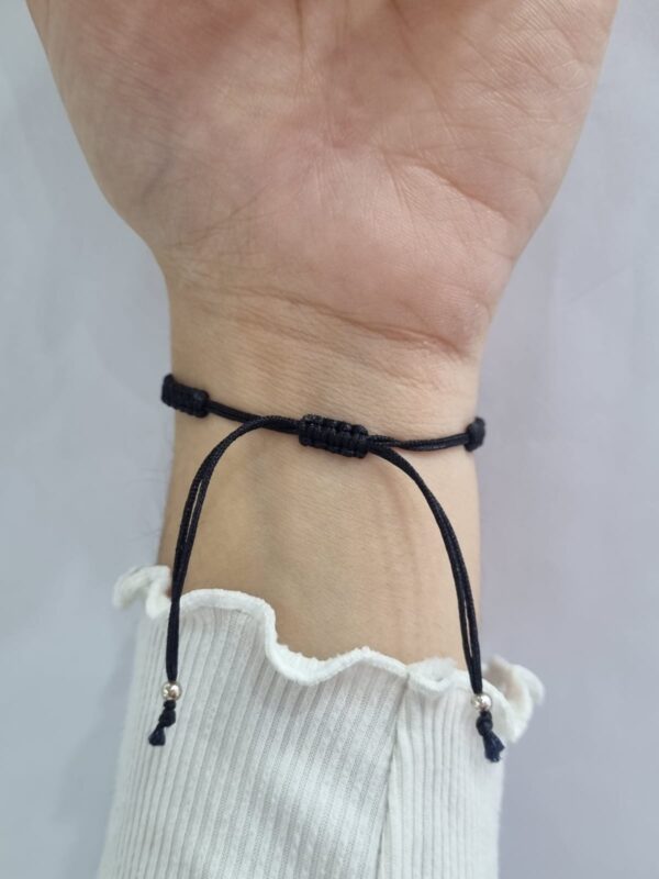 PULSERA ajustable de hilo NEGRO con ESTRELLA de cristal europeo - Image 2