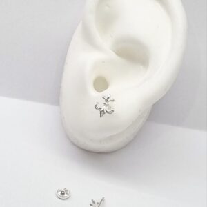 AROS de plata con sistema de cierre abridor diseño FLOR DE LIS de 6mm