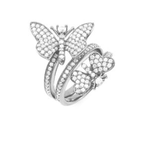 ANILLO de plata rodinada modelo MARIPOSAS n14