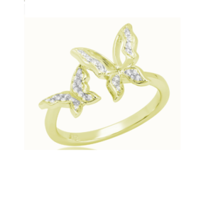 ANILLO de plata rodinada modelo mariposas n17