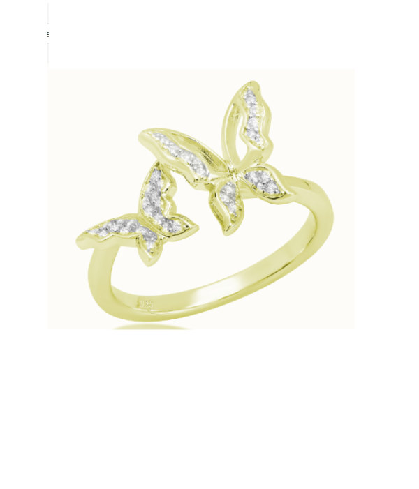 ANILLO de plata rodinada modelo mariposas n17