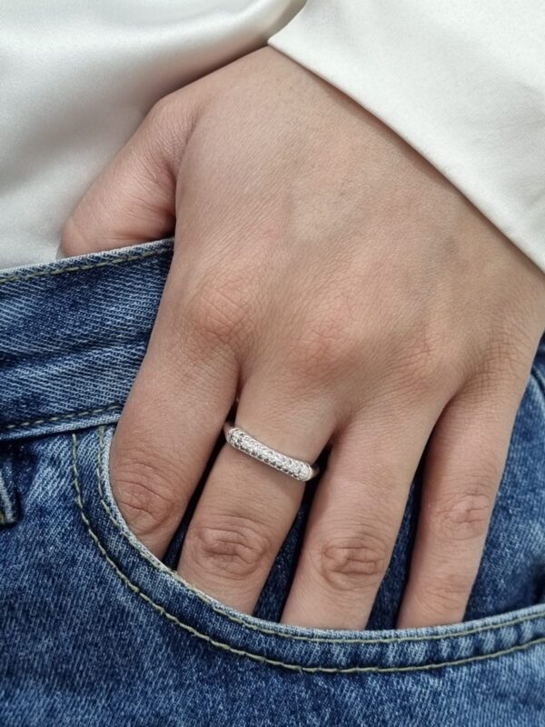 ANILLO de acero blanco modelo "CUADRADO"