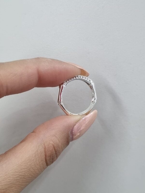 ANILLO de acero blanco modelo "CUADRADO" - Image 2