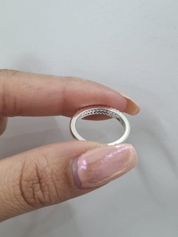 ANILLO de acero blanco modelo "MEDIO SIN FIN" - Image 3