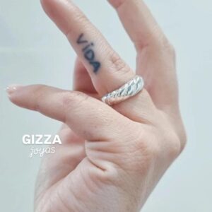 ANILLO de plata modelo con lineas n14