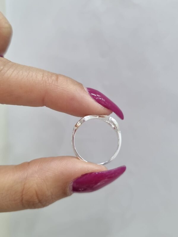 ANILLO de plata rodinada italiana diseño INFINITO con piedras n17 - Image 4