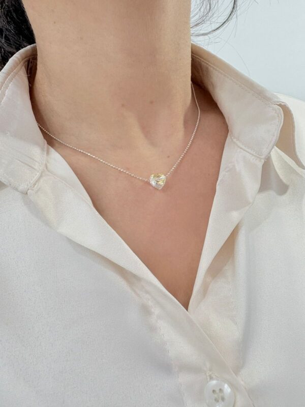 CONJUNTO de plata y cristal europeo corazon