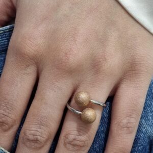 ANILLO de acero con ESFERA rose