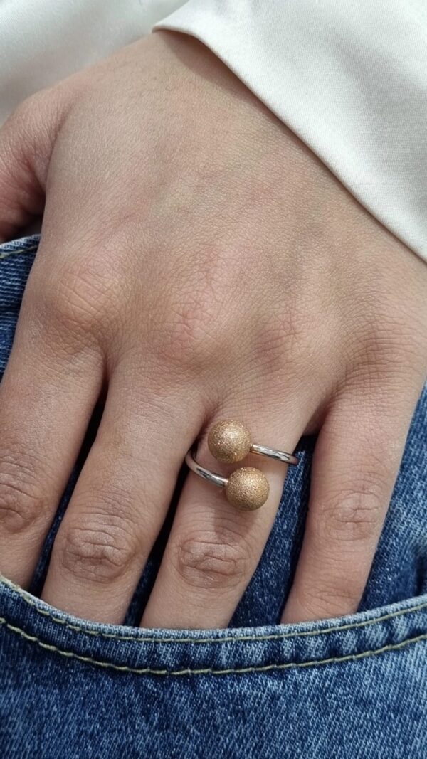 ANILLO de acero con ESFERA rose