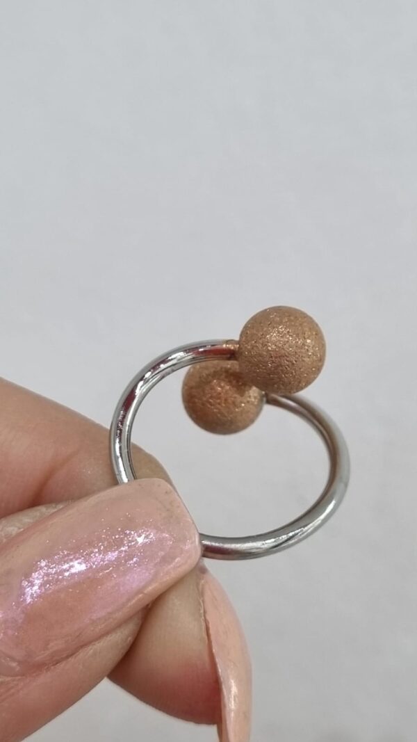 ANILLO de acero con ESFERA rose - Image 2