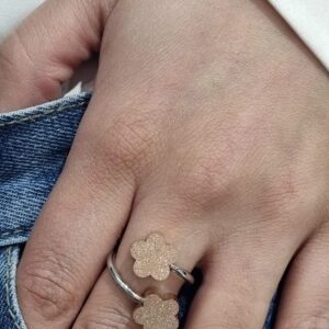 ANILLO de acero con FLOR rose