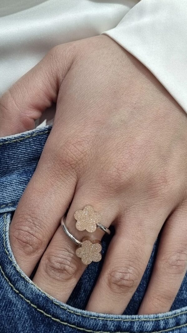 ANILLO de acero con FLOR rose