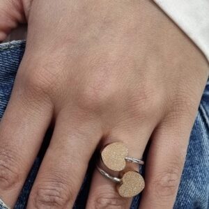 ANILLO de acero con CORAZON rose