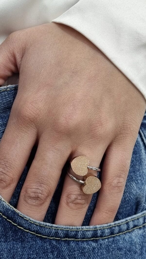 ANILLO de acero con CORAZON rose