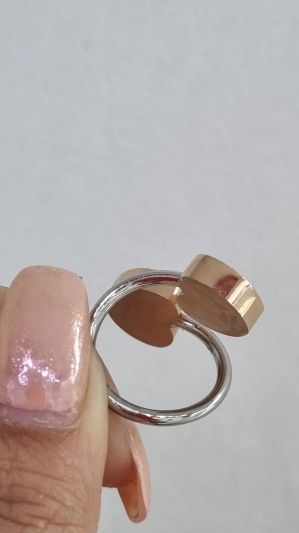 ANILLO de acero con CORAZON rose - Image 2