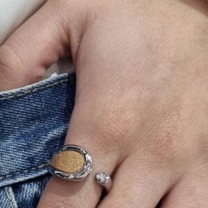 ANILLO de acero con GOTA rose