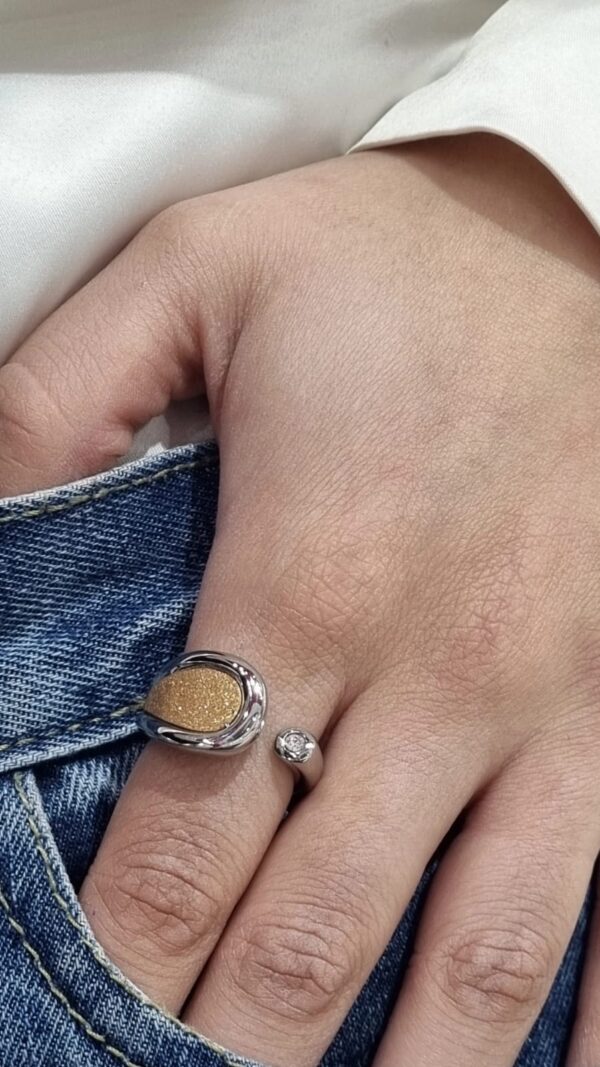ANILLO de acero con GOTA rose