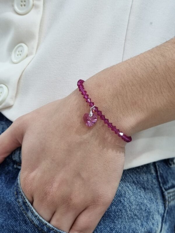 PULSERA de cristal europeo modelo con corazon