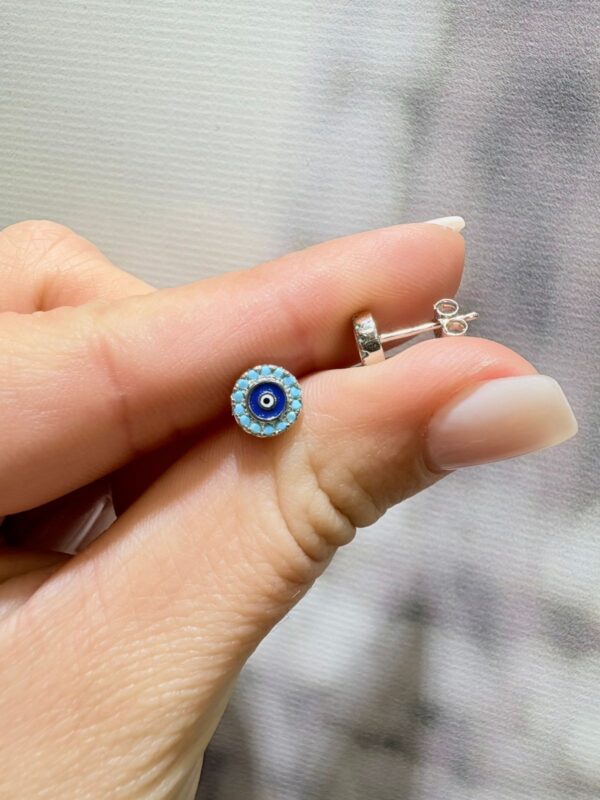 AROS de plata rodinada modelo OJITO con piedras