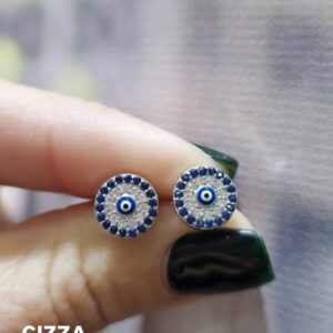 AROS de plata rodinada modelo OJITO con piedras