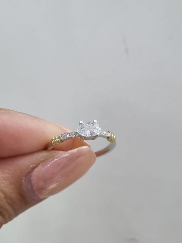 ANILLO de plata con oro modelo CINTILLO - Image 4