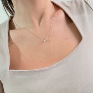 CONJUNTO de plata rodinada modelo PUNTO DE LUZ con piedra