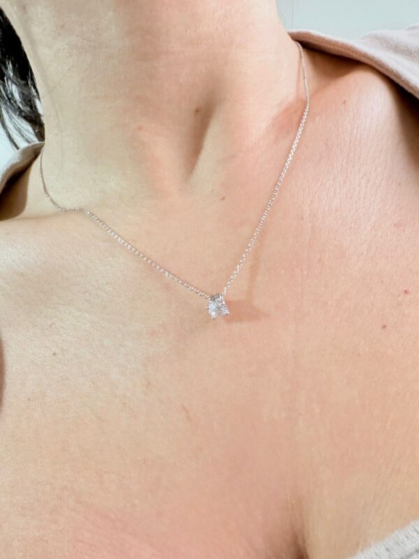 CONJUNTO de plata rodinada modelo PUNTO DE LUZ con piedra - Image 2