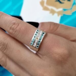 ANILLO de plata con piedras diseño "ARGENTINA"