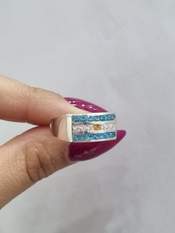 ANILLO de plata con piedras diseño "ARGENTINA" - Image 2