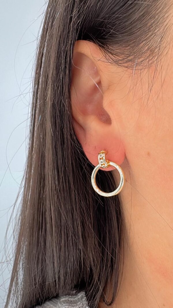 AROS de acero dorado diseño CIRCULO calado colgante