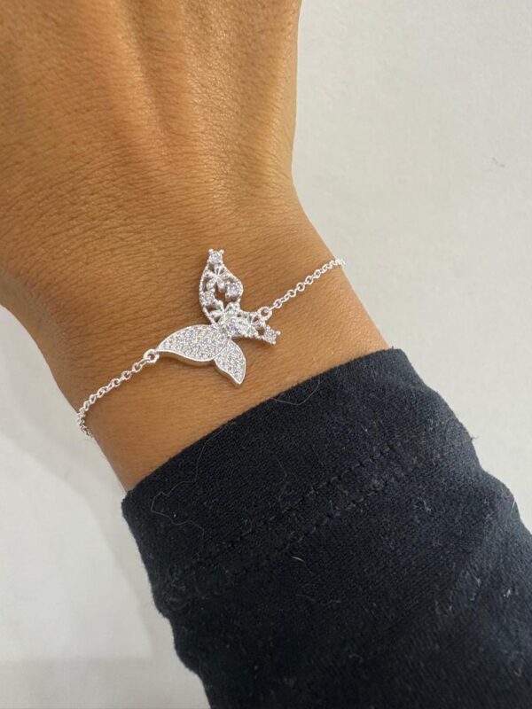PULSERA de plata rodinada modelo MARIPOSA con piedras