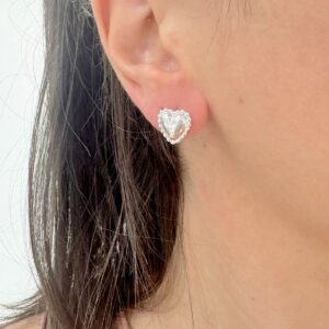 AROS de plata modelo corazones medianos