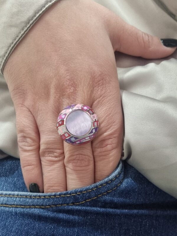 ANILLO de acero modelo "MANDALA" con rosa