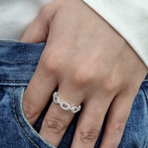 ANILLO de acero blanco modelo "CADENAS"
